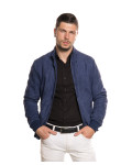 Men's Blue Suede Bomber Jacket – Victor | Leather Trend