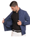 Men's Blue Suede Bomber Jacket – Victor | Leather Trend