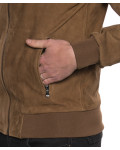 Men's Honey Suede Bomber Jacket – Victor | Leather Trend