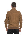 Men's Honey Suede Bomber Jacket – Victor | Leather Trend
