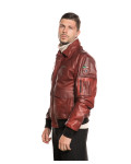 Bomber in Pelle da Uomo Bordeaux - Dante | Leather Trend