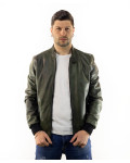 Bomber in Pelle Verde da Uomo - Napoli | Leather Trend