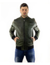 Men's Green Leather Bomber Jacket - Napoli | Leather Trend