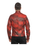 Men's Red Buffed Leather Biker Jacket – U05 | Leather Trend