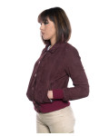 Bomber in Camoscio da Donna Bordeaux - Polo | Leather Trend
