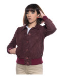 Bomber in Camoscio da Donna Bordeaux - Polo | Leather Trend