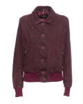 Bomber in Camoscio da Donna Bordeaux - Polo | Leather Trend