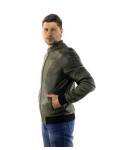 Men's Green Leather Bomber Jacket - Napoli | Leather Trend
