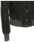 Women's Green Suede Bomber Jacket - Polo | Leather Trend