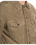 Giacca in Camoscio da Uomo Tortora - Roberto | Leather Trend
