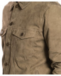Men's Taupe Suede Leather Jacket - Roberto | Leather Trend