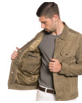 Men's Taupe Suede Leather Jacket - Roberto | Leather Trend
