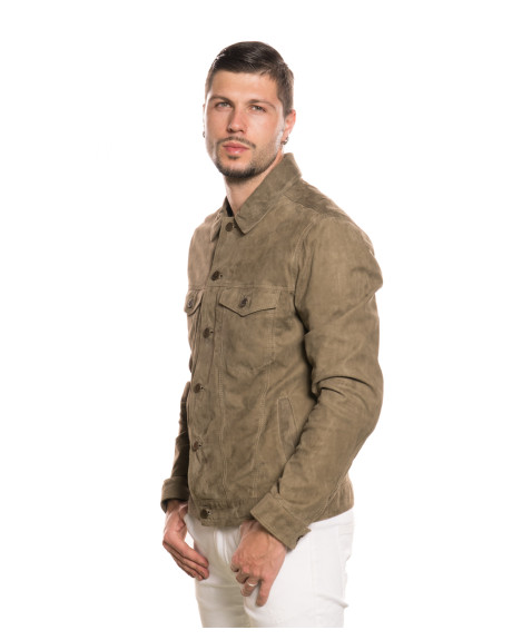Giacca in Camoscio da Uomo Tortora - Roberto | Leather Trend 2