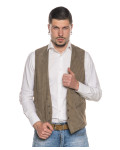 Men's Taupe Suede Leather Vest - Ron | Leather Trend