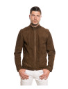 Men's Cocoa Suede Leather Jacket - U010 | Leather Trend