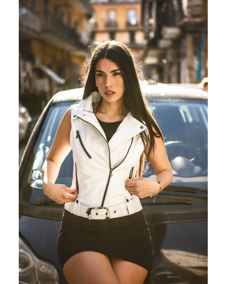 Gilet Donna Bianco in Pelle – Valery Bis | Leather Trend 2