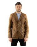 Giacca in Pelle da Uomo Cuoio - Ettore | Leather Trend