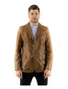 Men's Light Brown Leather Jacket - Ettore | Leather Trend