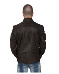 Men's Nubuck Dark Brown Oil Leather Biker - Alfonso | Leather Trend