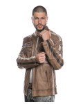 Biker in Pelle Tamponata da Uomo Cuoio – Axel | Leather Trend