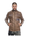 Biker in Pelle Tamponata da Uomo Cuoio – Axel | Leather Trend