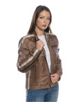 Light Brown Buffed Leather Biker Jacket – Raven | Leather Trend