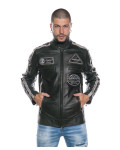 Biker in Pelle da Uomo Verde Scuro – Axel | Leather Trend