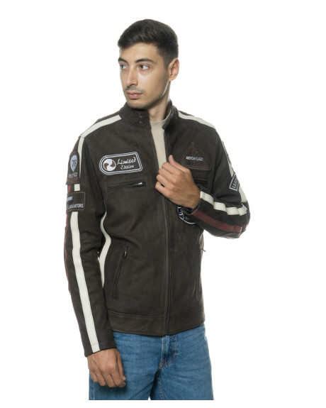 Men's Nubuck Biker Jacket – Axel | Leather Trend 2