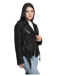 Women's Vintage Black Leather Perfecto – Emma | Leather Trend