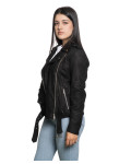 Women's Vintage Black Leather Perfecto – Emma | Leather Trend