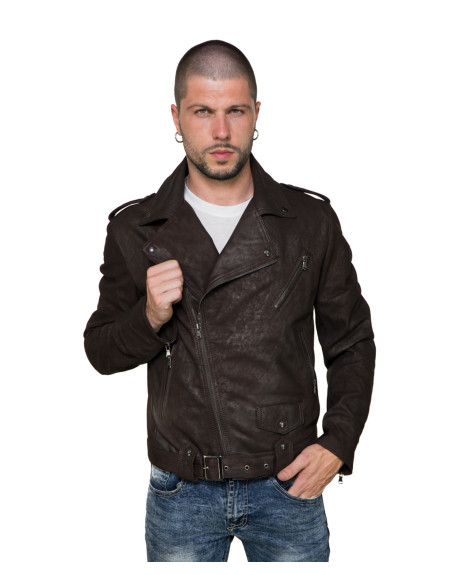 Chiodo in Nabuk Graffiato da Uomo - Armando | Leather Trend
