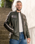 Biker in pelle Uomo mod. Motociclista Uomo Verdone in vera pelle 100% made in Italy