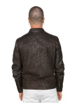 Biker Uomo Testa di Moro in Pelle Nabuk Oil - U06 | Leather Trend