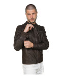 Biker Uomo Testa di Moro in Pelle Nabuk Oil - U06 | Leather Trend