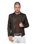 Biker Uomo Testa di Moro in Pelle Nabuk Oil - U06 | Leather Trend