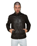 Biker Men's Dark Brown Nubuck Oil Leather – Avatar | Leather Trend
