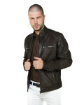 Biker Men's Dark Brown Nubuck Oil Leather – Avatar | Leather Trend