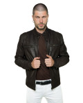 Biker Men's Dark Brown Nubuck Oil Leather – Avatar | Leather Trend