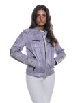 Biker in Pelle Tamponata Lilla – Raven | Leather Trend