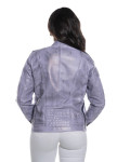 Biker in Pelle Tamponata Lilla – Raven | Leather Trend
