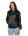 Women's Black Leather Jacket - Giadina | Leather Trend