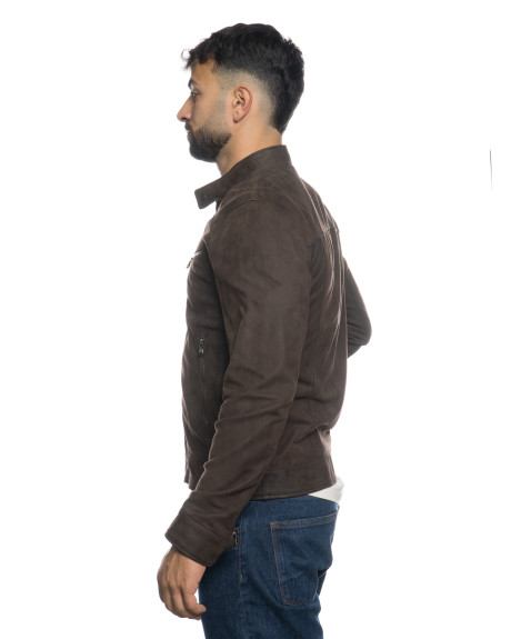 Giacca Biker Uomo Testa di Moro in Pelle Nabuk - U06 | Leather Trend 2