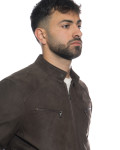 Giacca Biker Uomo Testa di Moro in Pelle Nabuk - U06 | Leather Trend