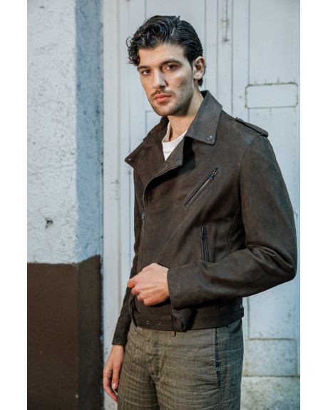 Men's Nubuck Leather Perfecto - Armando | Leather Trend