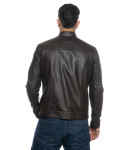 Men's Dark Brown Leather Jacket – U08 | Leather Trend