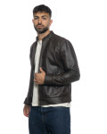 Men's Dark Brown Leather Jacket – U08 | Leather Trend