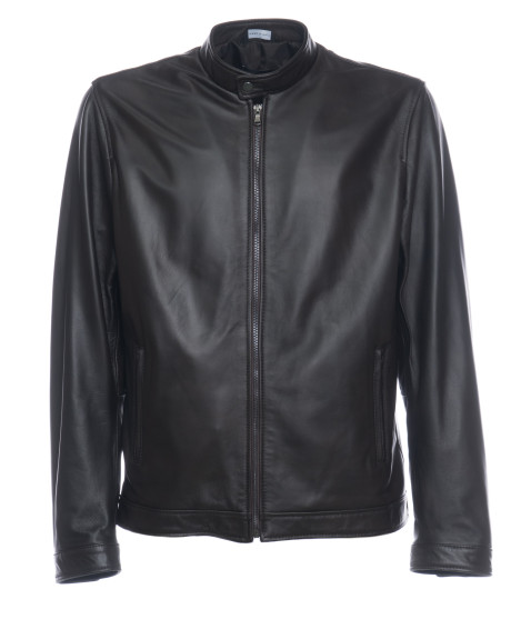 Men’s jacket mod. U010 Dark Brown in real leather 100% made in Italy 2