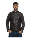 Men’s jacket mod. U010 Dark Brown in real leather 100% made in Italy