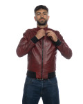 Men's Bordeaux Bomber Jacket – Victor | Leather Trend
