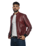 Men's Bordeaux Bomber Jacket – Victor | Leather Trend